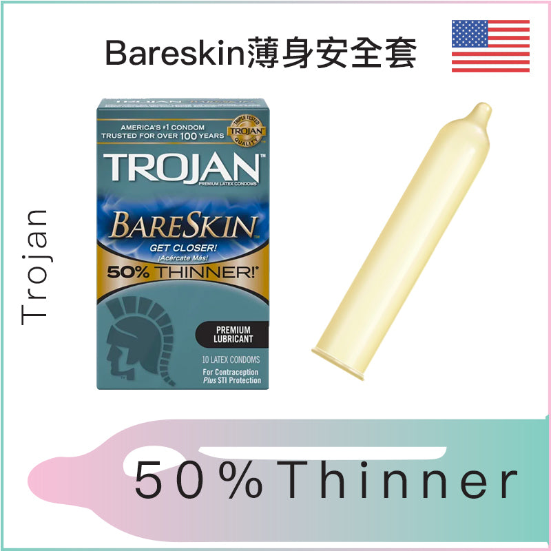 Trojan Bareskin薄身安全套 - 10片